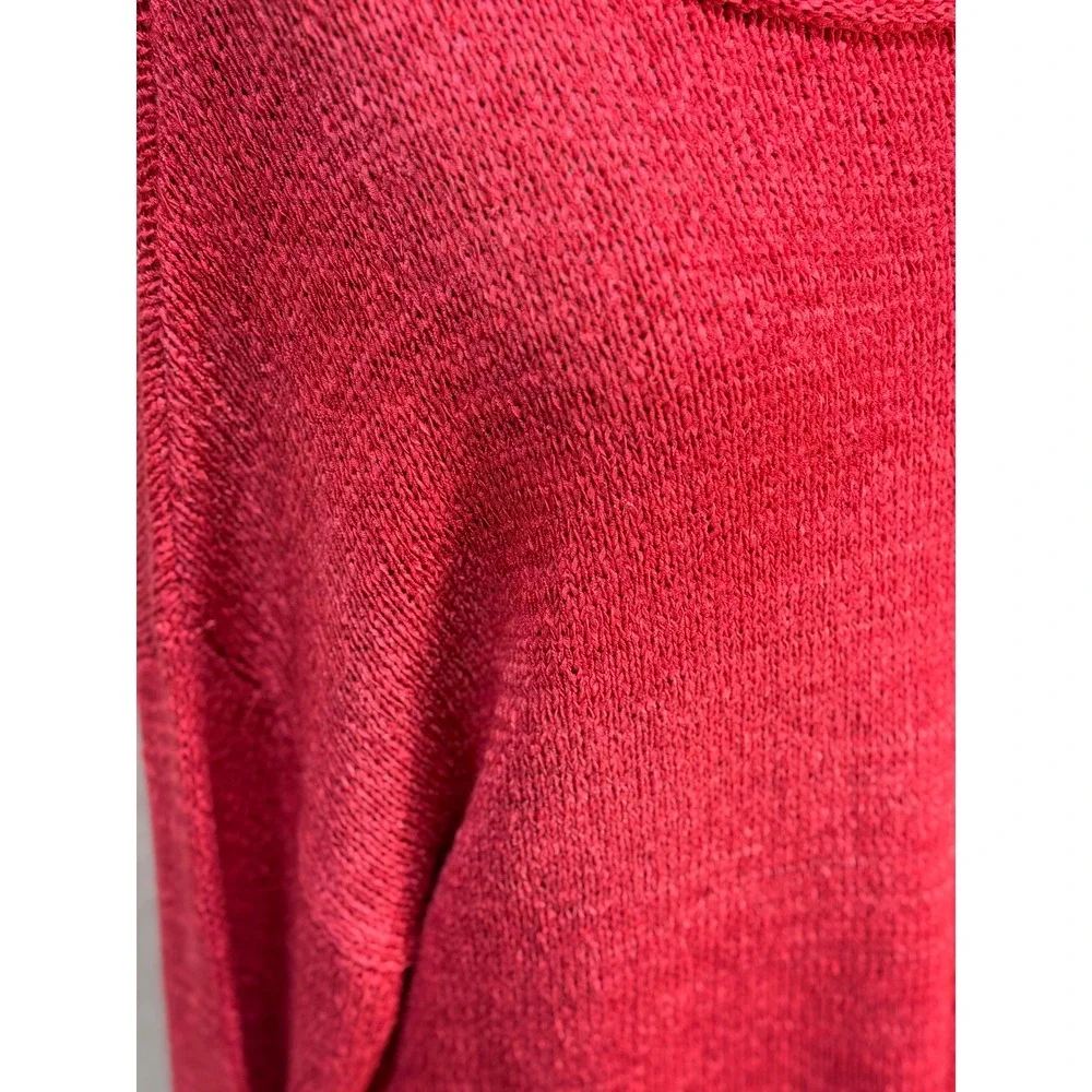 Grace Red Knit‎ Sweater Button Detail Long Sleeve Round Neck Pullover Casual XL